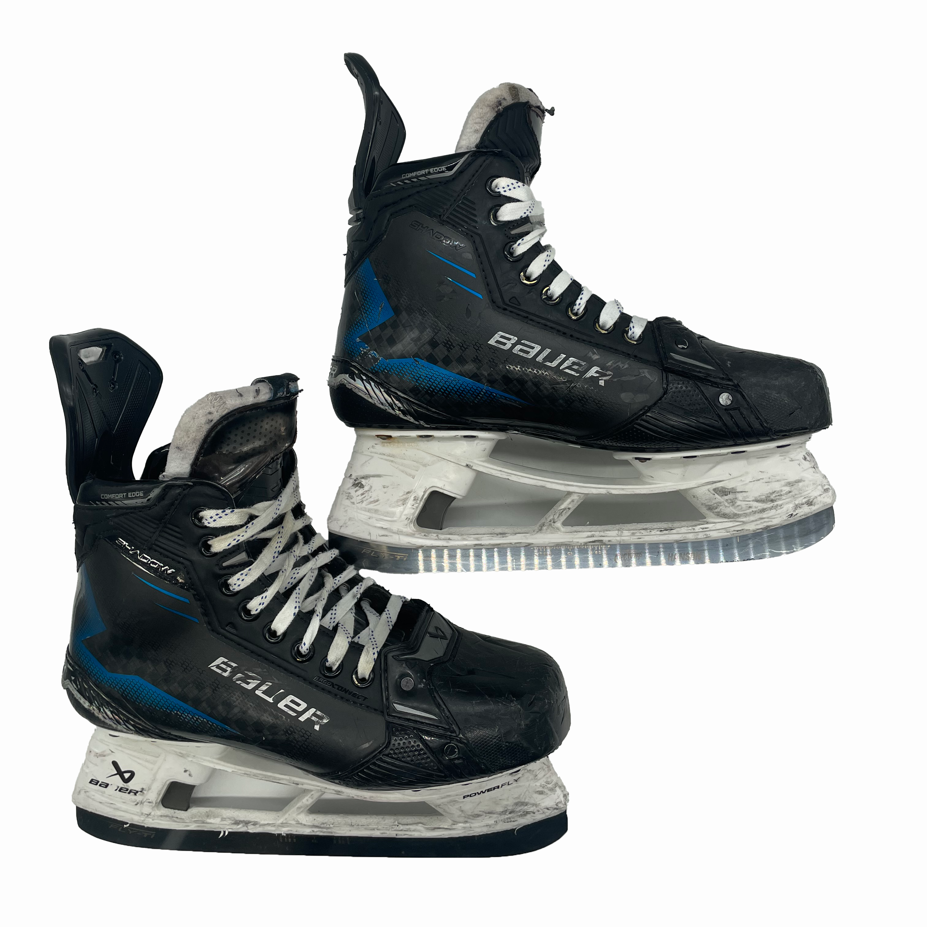Bauer Supreme Shadow - Patins de hockey Pro Stock d'occasion - Taille 8.5E (Bleu)